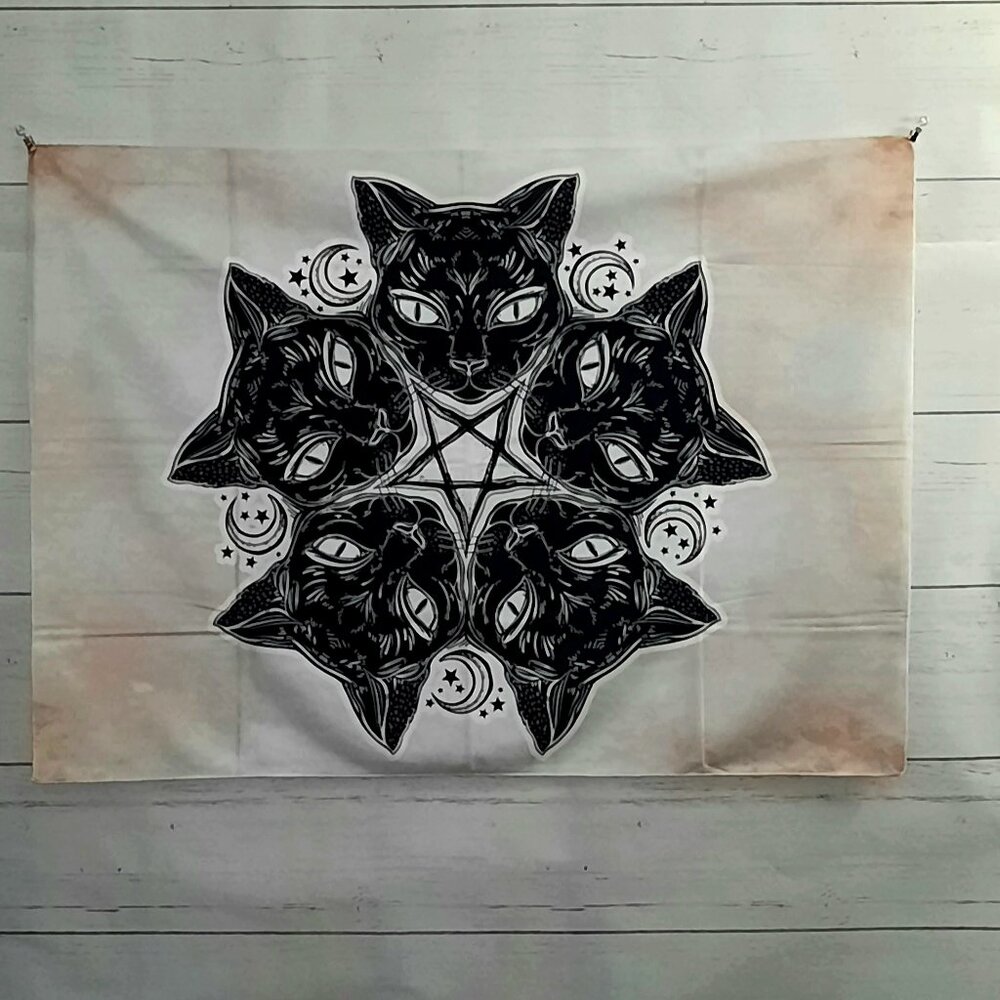 Moon Kitty Wall Tapestry